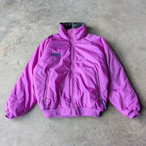 Vintage Columbia Reversible Insulated Purple Black Full Zip Winter Jacket medium - Picture 1 of 8